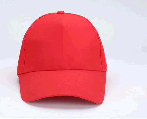 100 UNIDS / LOTE Venta Caliente Al Por Mayor Barato Color Puro Gorra de Trabajo Turismo Publicidad Gorra Béisbol Masculino y Femenino Adultos Niños Casquillo al aire libre