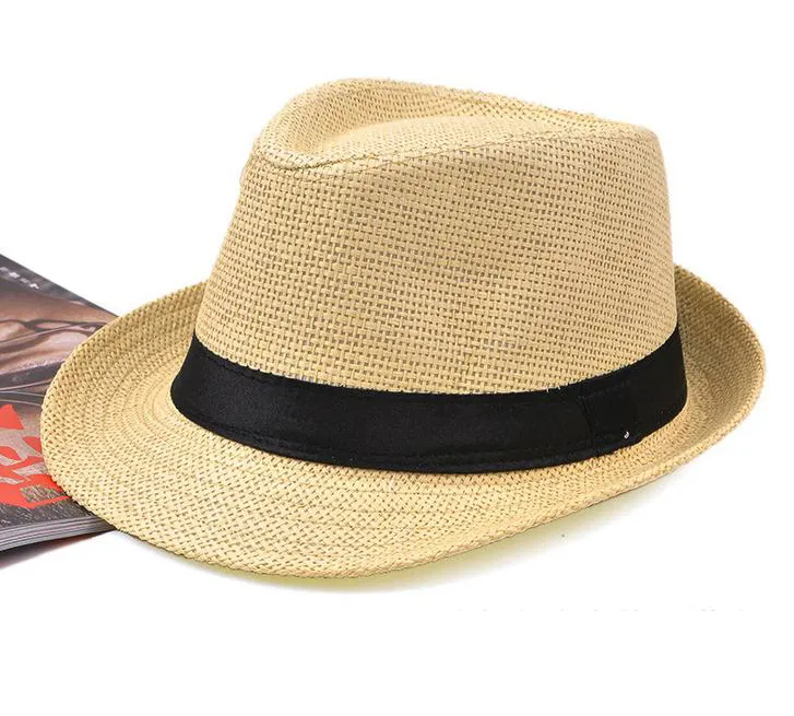 Hot Sale 7-Color Fashion Men's Women's Straw Hat Mjuk Fedora Panama Hat Jazz Hat M014