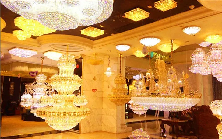 Luxe Villa Trap Crystal Gold Hanglampen Moderne Minimalistische Licht Dutex Foyer Hotel Lobby Mall Woonkamer Lange Kroonluchters Woondecoratie