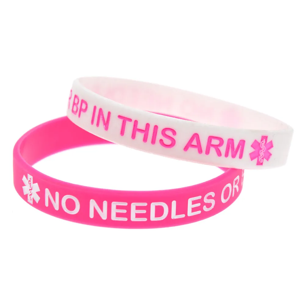 No Needles or BP in This Arm Silicone Wristband Debossed Logo Soft And Flexible Adult Size 