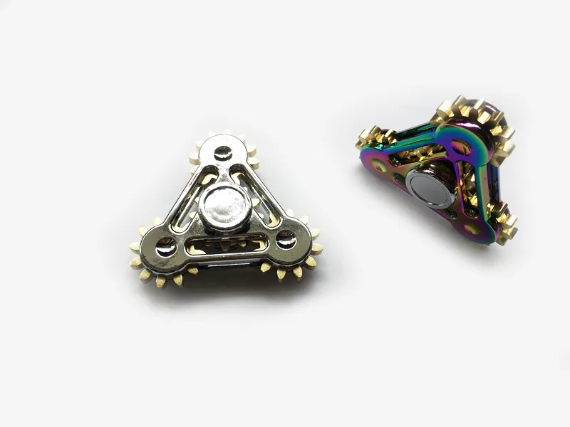 New Arrival Fidget Pinners EDC Metal Rainbow Hand Spinner Toy 3 Zabawki łańcuchowe Zabawki stresowe Trzy koła zębate Koła Palec Decompression Toy