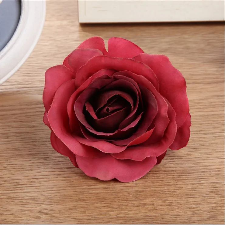 Roses artificielles en soie, 10 pièces, têtes de fleurs multicolores pour mur de mariage, Bouquet de mariage, décoration de maison, accessoire de fête, Flores