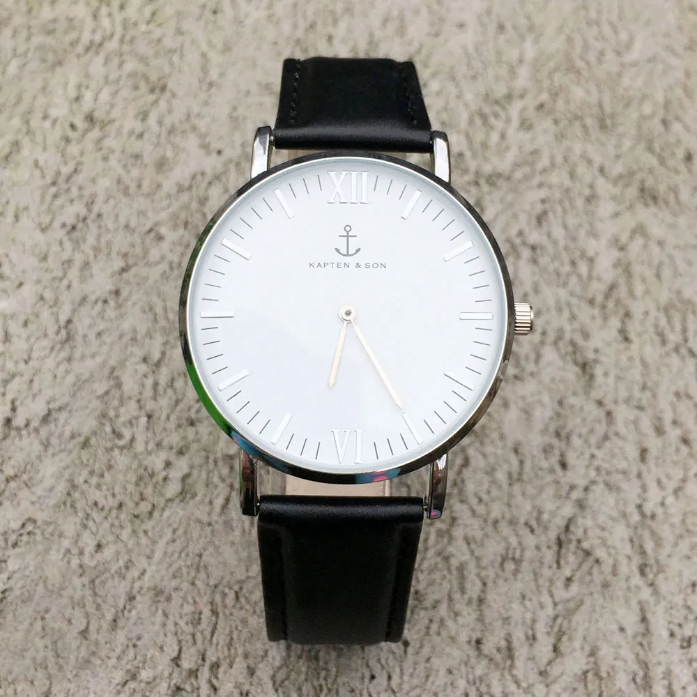 KAPTEN & SON Watch: Leather Strap Quartz Wristwatch For Men  display picture 3