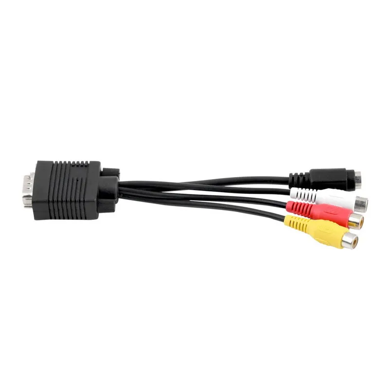 VGA-kabel videoomvandlare VGA SVGA till S-Video 3 RCA TV AV-konvertering Kabeladapter 