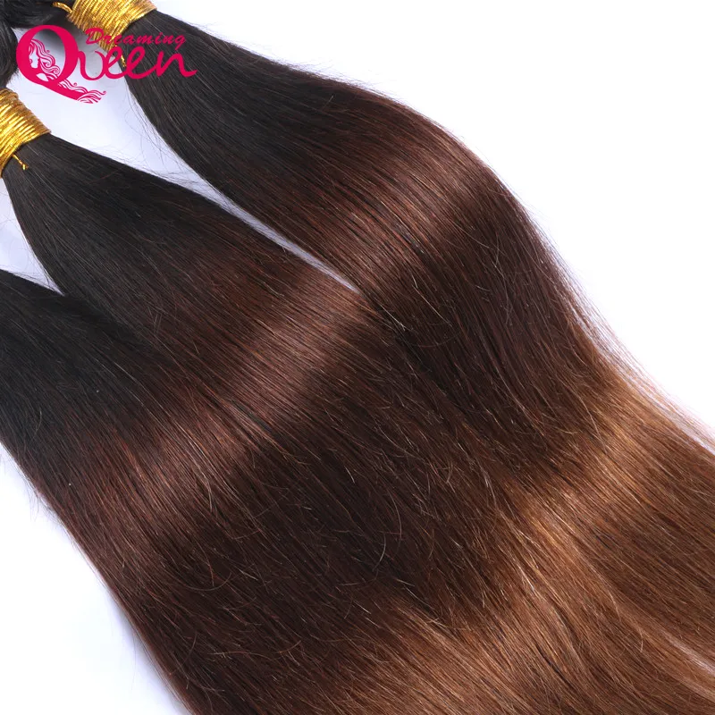 # 1B 4 30 Couleur Ombre Brésilienne Cheveux Raides BundlesOmbre Vierge Extensions de Cheveux Humains Cheveux Armure 3 Bundles Livraison Gratuite