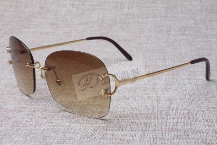 Lunettes de soleil en métal sans cadre neutres en gros chaud 4193829 Lunettes de soleil de mode de haute qualité pour hommes Livraison gratuite Taille: 62-18-135mm