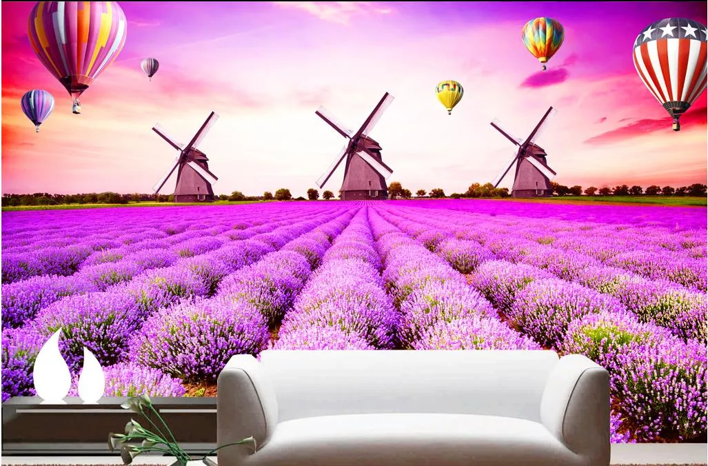 Рулон Обоев На Заказ Лаванда 3D ТВ Стена Фон Обои На Рабочий Стол.