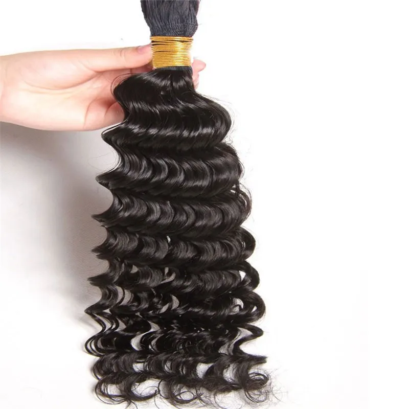 Top A Braiding Hair Bulk Deep Wave Bulk Hair for Micro Braids on Full Head 3 Bundles free DHL