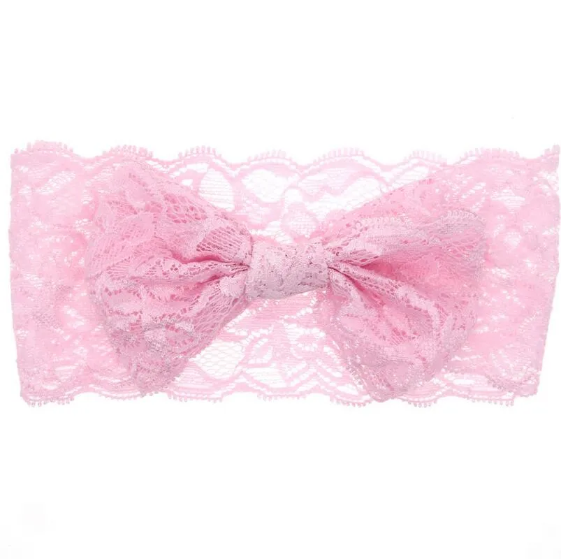 Högkvalitativ Hot Child Lace Unilateral Bow Slips med Baby Headdress Head Flower DMTG081 