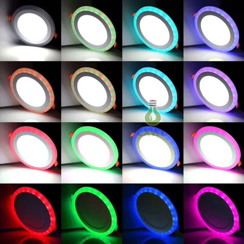 Luzes do painel de LED 6w 9w 18w 24W branco e RGB regulável ultrafino LED embutida embutida no teto controle remoto IR