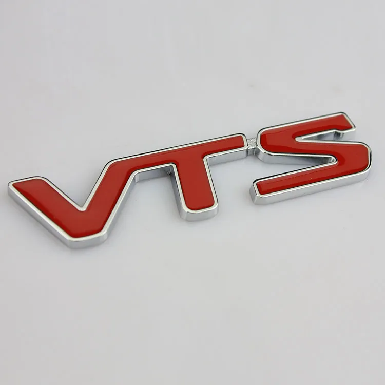 VTS Araba Rozeti Amblem 3D Logo Sticker Citroen C2 C3 C4 Için Quatre Saxo Xsara Elysee Quatre Triomphe Jimny 1.6 16 v VTR Kırmızı Gümüş Renk