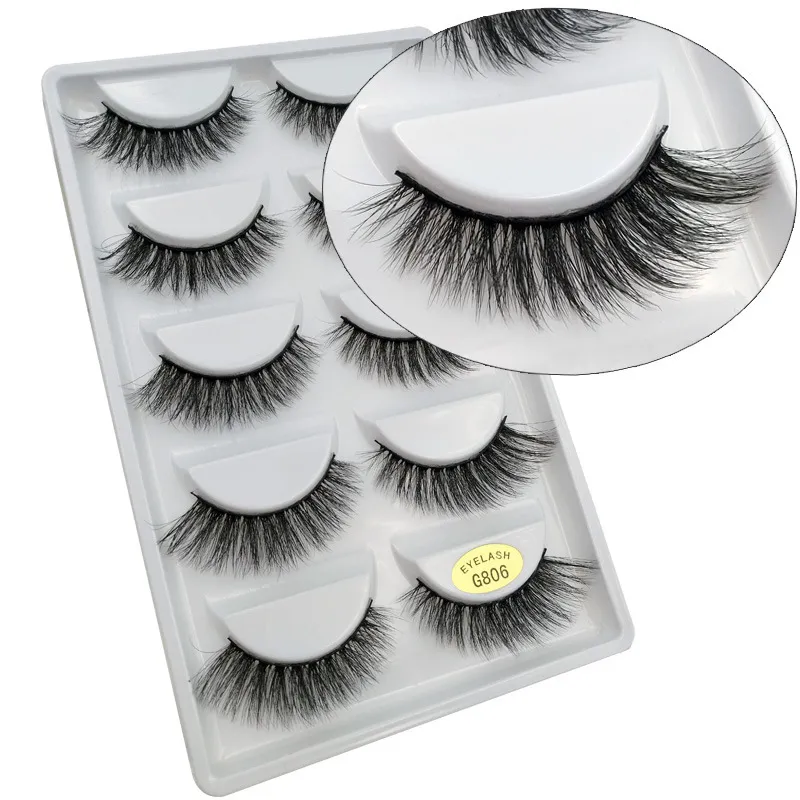 Natural false eyelashes thick 3d mink lashes long black soft makeup mink eyelashes 3d eyelash extension kit 6 styls