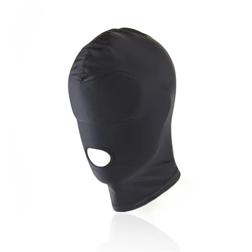 BDSM fétiche masque capuche Sexy jouets bouche ouverte oeil Bondage fête masque Cosplay esclave punir couvre-chef masque adulte jeu produits de sexe