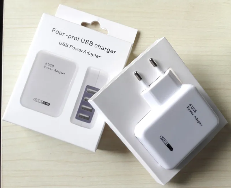 5V 3.1A Hoge snelheid 4 poort USB Muurader Draagbare Travel Charger Power Adapter met vouwbare stekker voor iPhone 7 6S Plus iPad Android-telefoon