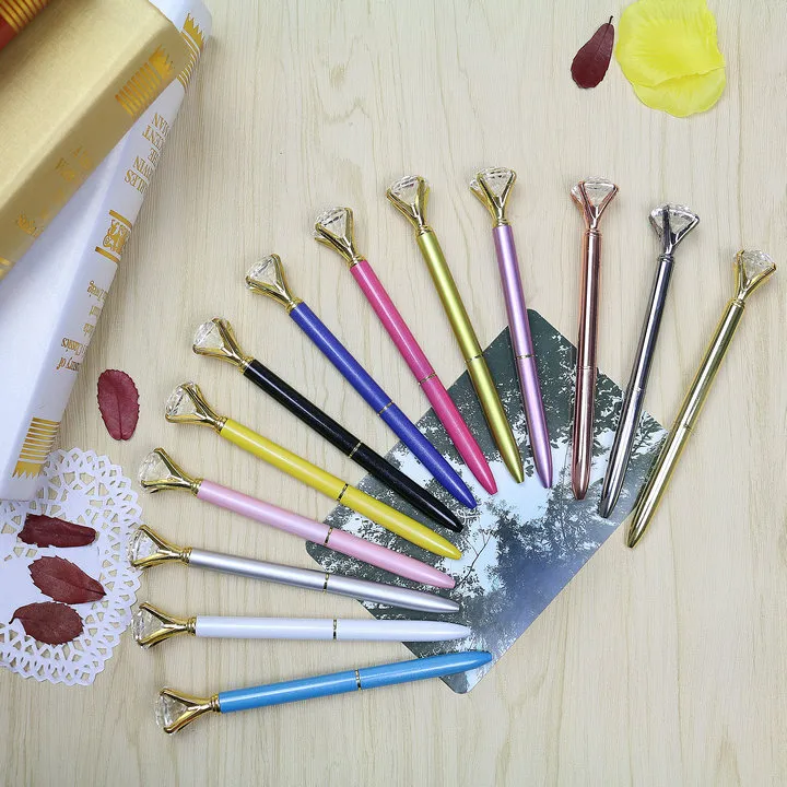 Fashion Girl 19 Carat Large Diamond Ballpoint Pens Crystal ballpoint Pens For School Stationery Office Supplies