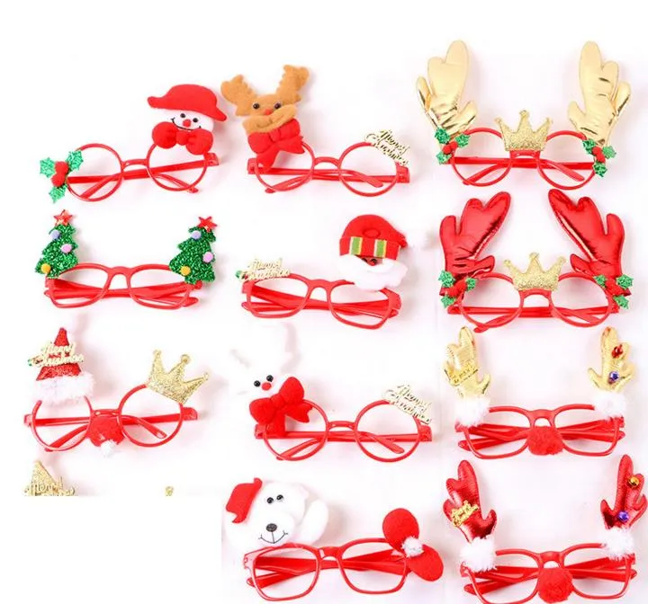 Новый год благосклонно рождественские очки Санта -Клаус снеговики очки рама