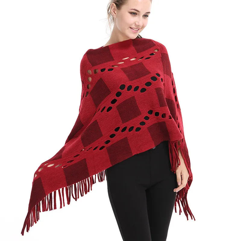 Lattice cloak poncho clearance sweater