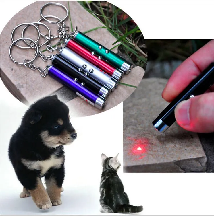 Bastone gatti divertente laser New Cool 2 In1 Penna puntatore laser rosso con luce LED bianca Gioco bambini Cat Toy G958