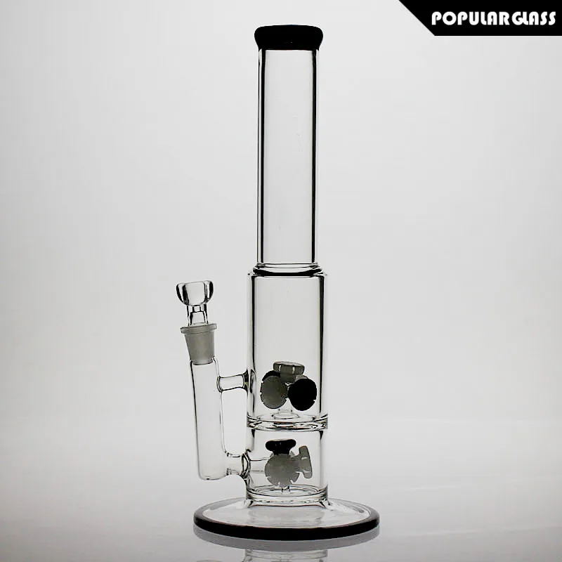 SAML 31cm Tall bong Hookahs 9 Tyre Percolators Glass smoking water pipes 2 layers oil rigs Joint size 14.4mm PG5096