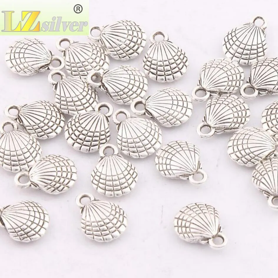 Shell Charm Beads lot sell MIC 131x10mm Antique Silver Pendants Jewelry DIY L11755744960