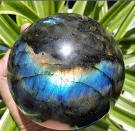 Naturalny labradorytowa kula Kulki Kulki Blue Orb Gem Stone231d