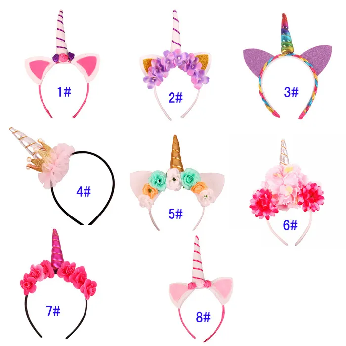 Baby Fashion Unicorn Tiaras for Festival Party Lovely Cat Ears Girls Hair Sticks Bow Kids Headband Pretty Princess Hair Accessorie2564946