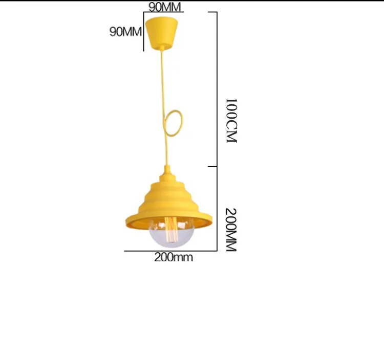 Nouveauté coloré Gel de silice lampes suspendues Bar Restaurant chambres grand centre commercial E27 Art lustre lampes