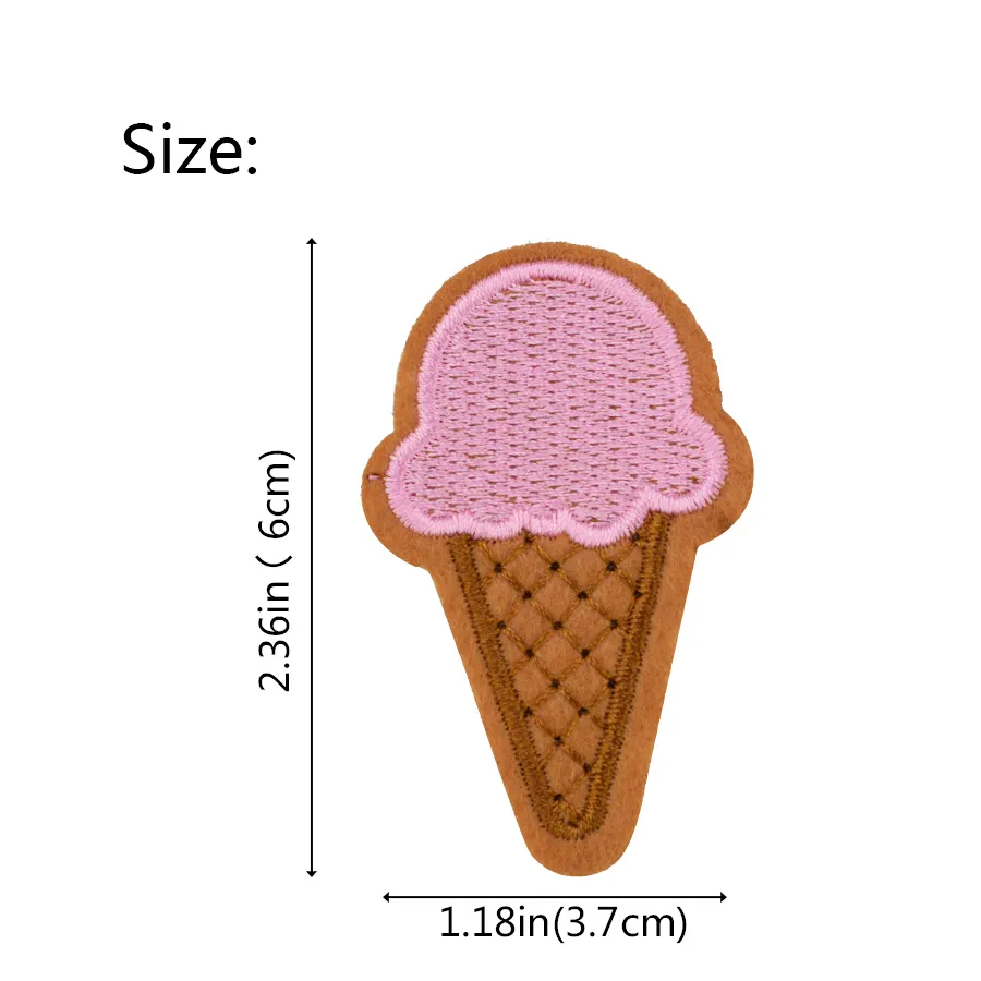 10 pcs Ice cream food patches badges for clothing iron embroidered patch applique iron on patches sewing accessories for clothes271h