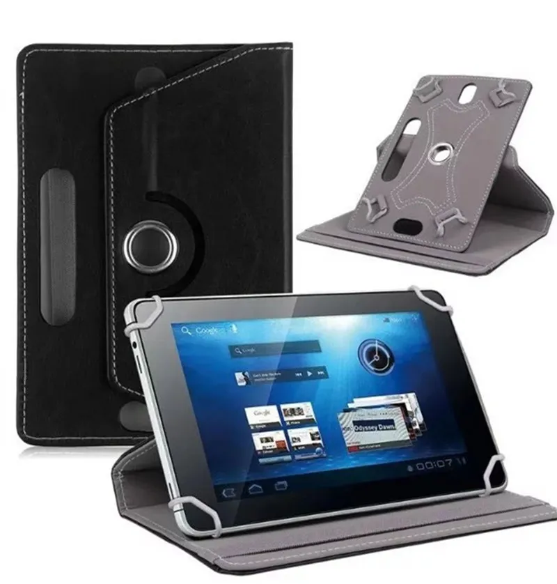 360 drehbare Universal-Ledertasche für 7, 8, 9, 10 Zoll Tablet PC MID PSP iPad Tablet Pad, verstellbare Leder-Flip-Cover-Hüllen