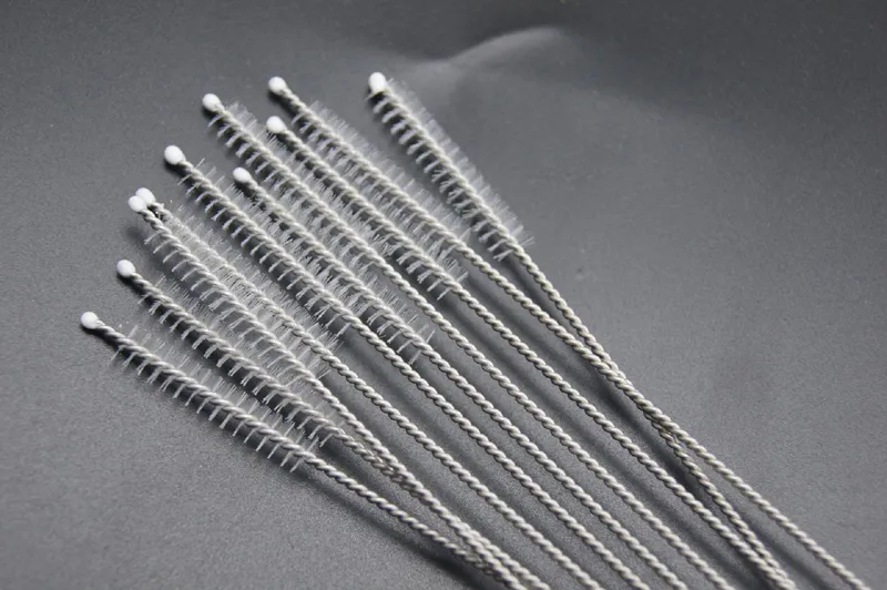 Stainless Steel Straw Cleaning Brush Nylon Straw Cleaners Cleaning Brush for Drinking Pipe Stainless Steel Glass