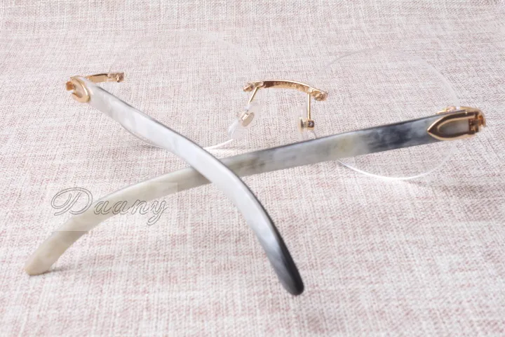 Vendre un cadre de roue de luxe de haute qualité 8100903 Lunettes naturelles en noir et blanc Fashion Loisures hommes et femmes Taille 544662197