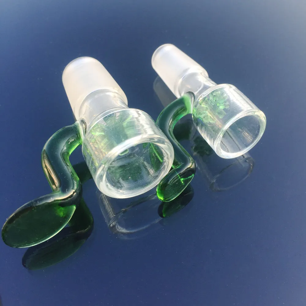 14.5mm 18.8mm Manlig Joint Rökning Tillbehör Glas Grön Handtag Skål För Vatten Bongs Rör Glas Skål Tillbehör SC09 SA10