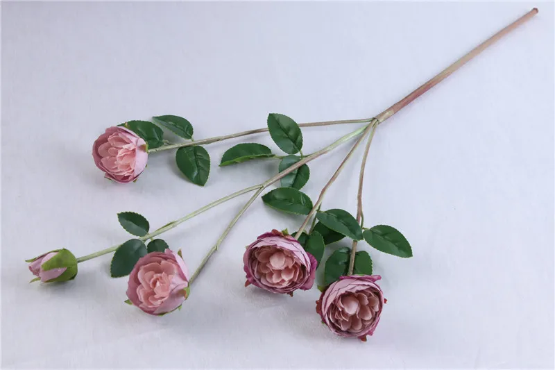 Emulational Silk Flower 5 Cabeça Rose Flores Para Casa Decoração Do Partido Decoração de Casamento Flores Artificiales