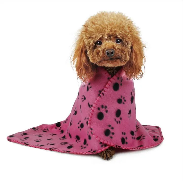 冬のペットの暖かい毛布の足のプリントペット猫と犬の柔らかい暖かいフリースの毛布の毛布の毛布の毛皮のペット犬のベッドカバー60 * 70cm