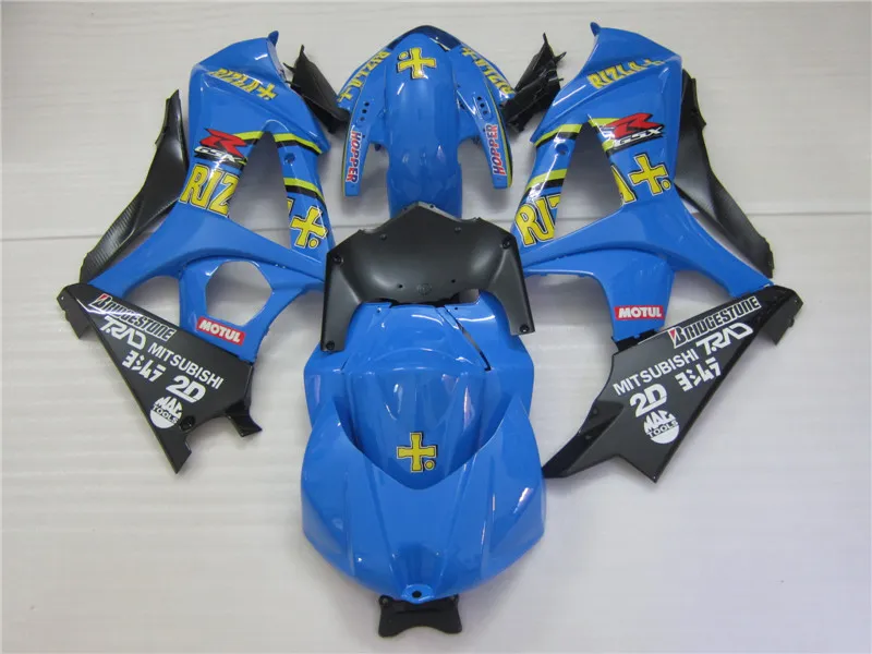 Gorąca sprzedaż Zestaw targowy formy do Suzuki GSXR1000 2007 2008 Blue Black Fairings Set GSXR1000 07 08 OT49