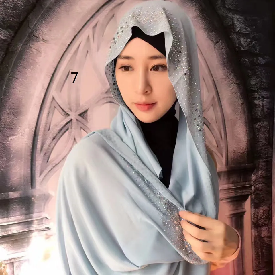 muslimsk hijab för kvinnor fyrkantig halsduk turban hijab huvudbeläggningar silkeslen satin wraps mode halsdukar islamisk bandana svart stor S5420283