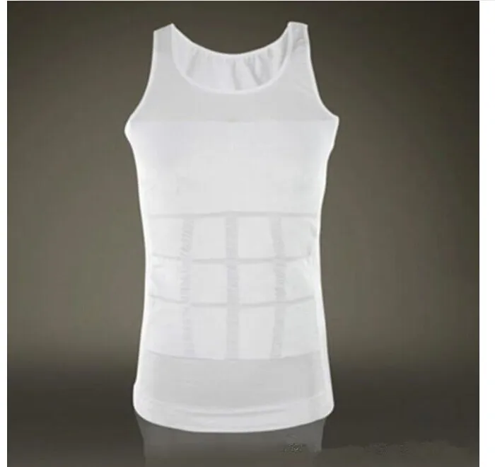 Heren afslanken body shaper buik vettig ondergoed vest overhemd korset compressie bodybuilding ondergoed1241e