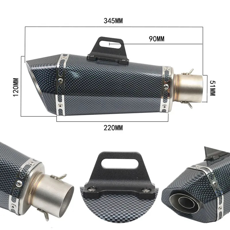 Silenziatore tubo di scarico moto AKRAPOVIC modificato universale 36-51mm Yamaha FJR1300 BWs 125 FZ07 09 FZ1 FZ8 FZ6R MT09 MT07