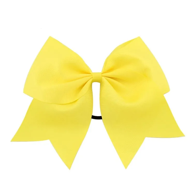 196 kleuren 8 inch meisjes cheerleading haar boog grosgrain lint cheer bow elastische band paardenstaart haar houder voor meisje haarband5547806