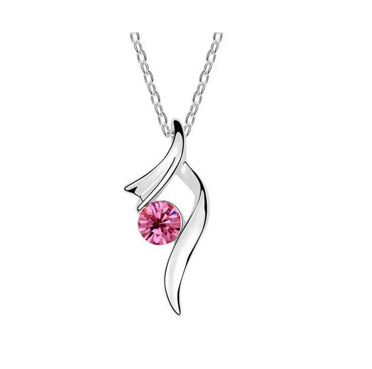 Brand new Austrian crystal necklace floating pendant female alloy ornaments WFN090 with chain a 