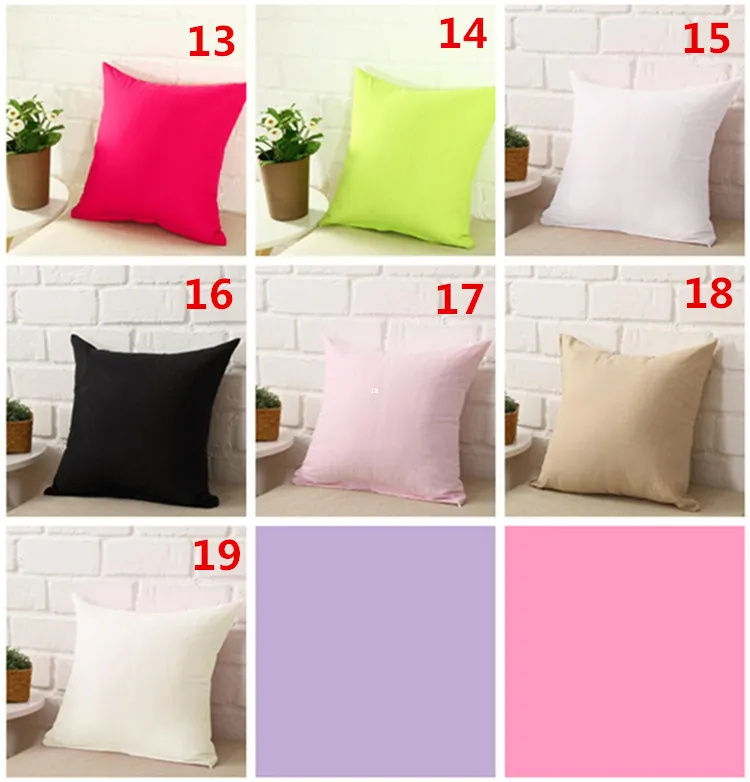 Kuddefodral Pillow Case Pure Color Polyester White Pillow Cover Cushion Cover Decor Pillow Case Blank Juldekor gåva 45 * 45 cm IB274