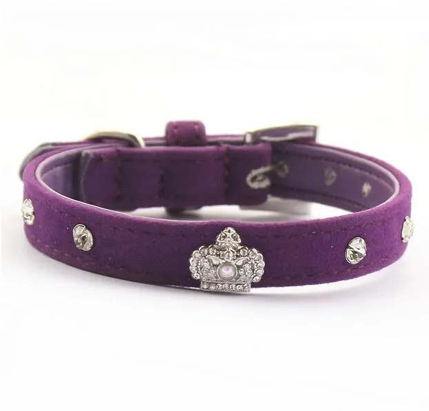 Armi Store Rhinestone Crown Charm Dekoracja Pet Dog Cat Collar Princess Obroże dla psów 6041024 Szczeniaki Smycze Dostawy G485