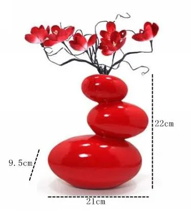 Moderne San Shengg Keramikvase in Steinform für Heimdekoration, Tischvase, Schwarz und Weiß, Farben 7719301