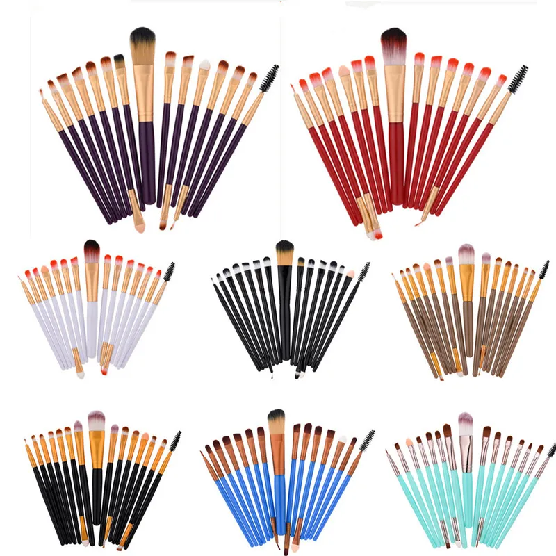 Ögon Makeup Brush Set 15PCS Professionell Eyeshadow Foundation Eyeliner Eyelash Cosmetic Tools Make Up Brushes Kit