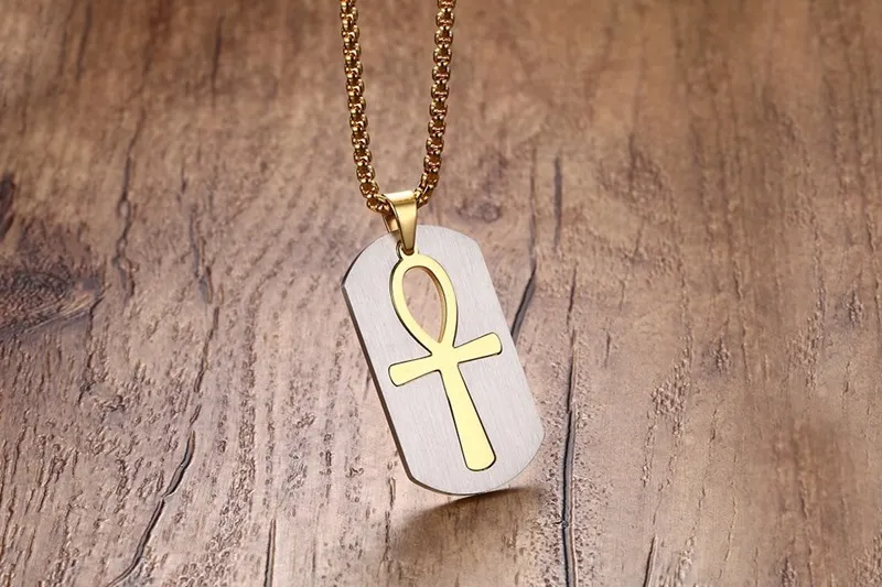 Ankh Zdejmowany Krzyż Necklacespendants Egipski Mężczyźni Biżuteria Symbol Life Cross Jewelry PN-623