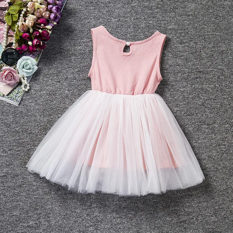 2017 filles d'été robes renard petite fille mignonne jupes tutu rose enfants enfants robe sans manches vêtements