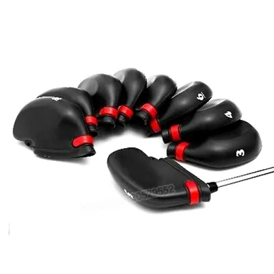 Golf Club Iron Heascover et Highgrade PU Golf Protection Set with Plastic Corde Black Color8818340