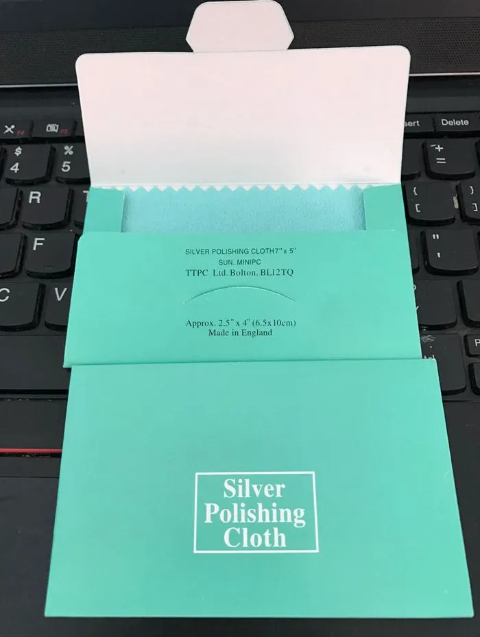 Epack 100st Silver Polish 10x7cm Rengöring Polering Tygpaket Silver Rengöring Tyg Torka Tyg Silver Smycken Suede Mai6452154