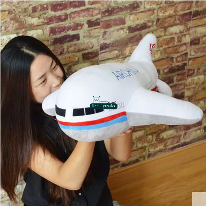 Dorimytrader 95 cm Grande Macio Bonito Simulado Dos Desenhos Animados Avião Brinquedo 37 '' Big Stuffed Aircraft Boneca Travesseiro de Presente para As Crianças DY61549