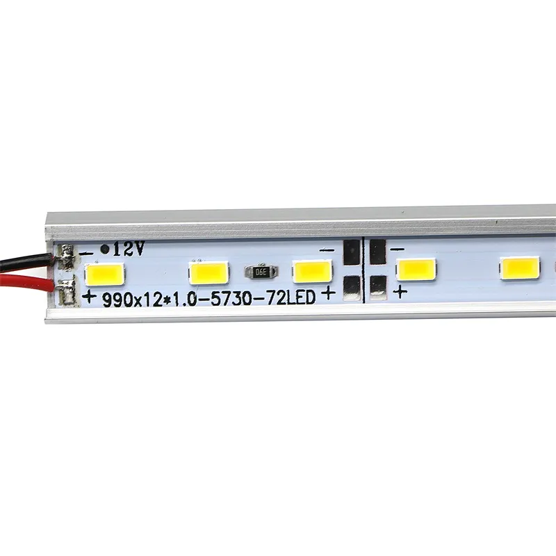 5630 SMD LED Bar Işık Beyaz / Sıcak Beyaz 72 LEDS 100 CM Kabine LED Sert Şerit Alüminyum Kabuk DC12V Vitrin LED Şerit